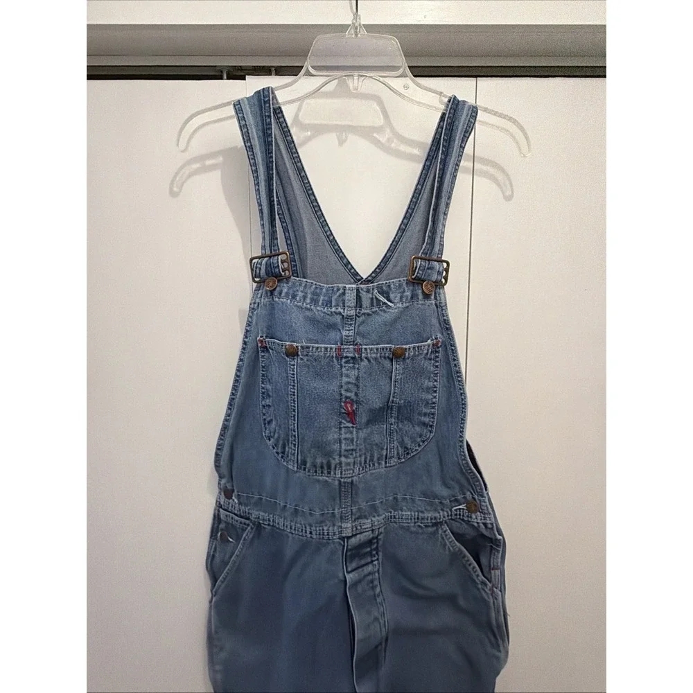 VTG Big Mac Overalls Men's 34x29 Denim BibBCarpenter Farm Work THRASHED/DISTRESS